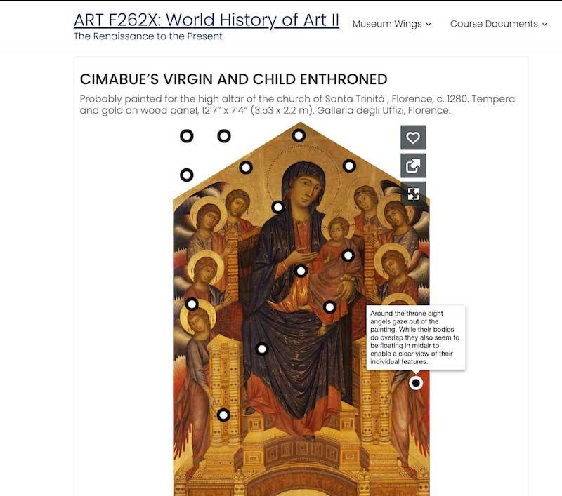 Screenshot of online art course.